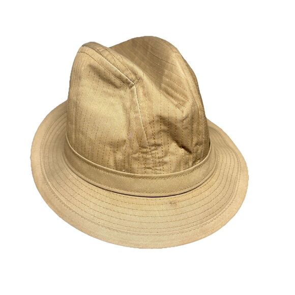 Totes Rain Rolls Right Off Khaki Fedora Hat Mens Size L Union Made in USA - Picture 1 of 6